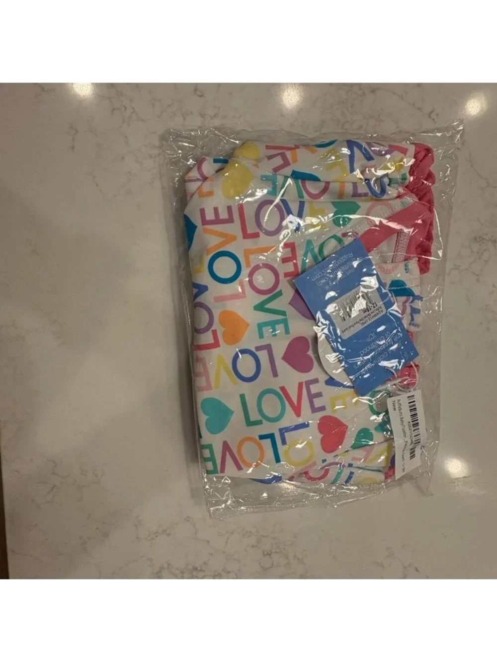 Ruffle Butts Multicolor Love Print Swimsuit